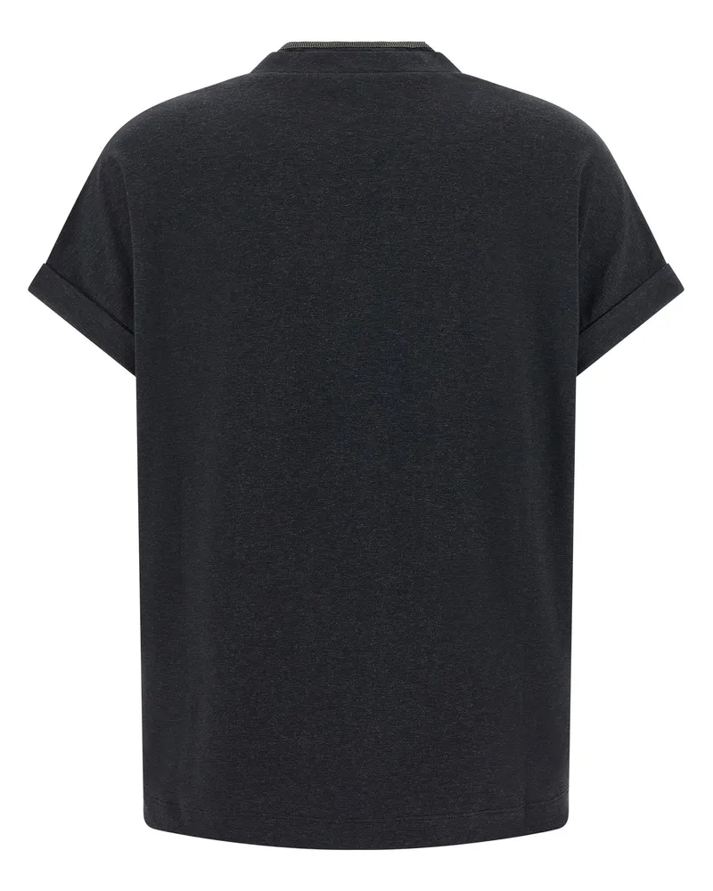 Brunello Cucinelli Women's Gray Cotton T-Shirt Gray