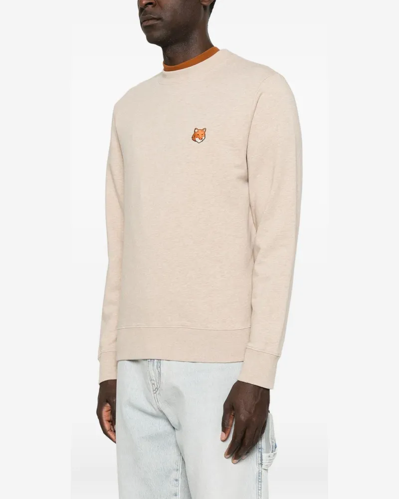Kitsuné Fox Head Patch Sweatshirt — Beige Beige