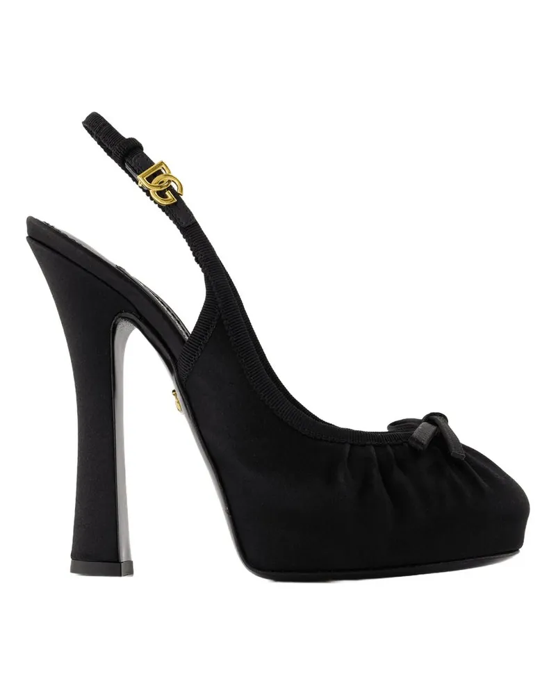 Dolce & Gabbana Women's Satin Silk Slingback Pump Black Black