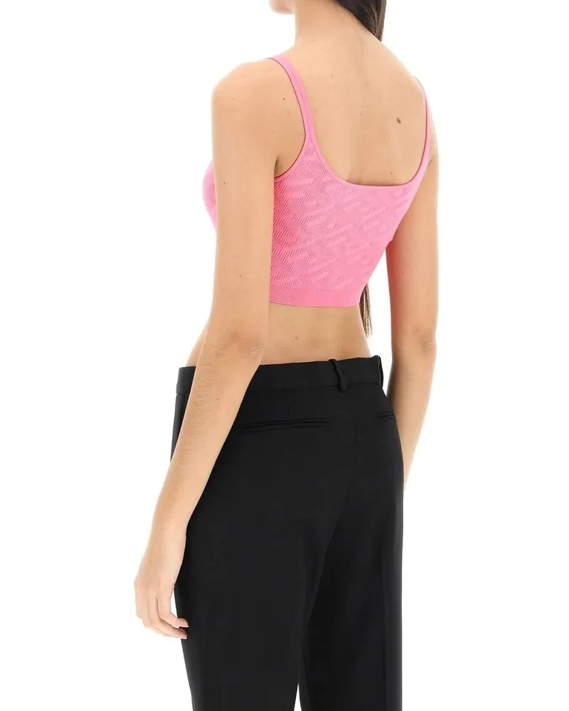 Versace Ribbed Viscose Tank Top — Pink Pink