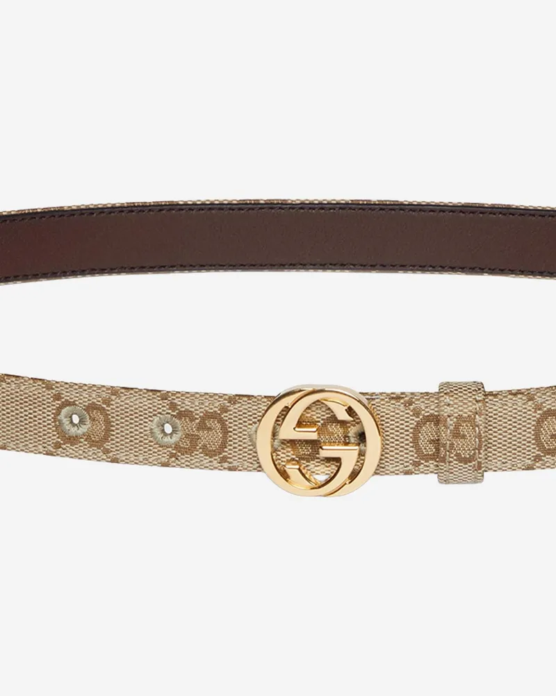 Gucci Women's Belt With Cross Buckle Multicolour Fabric Multicolor