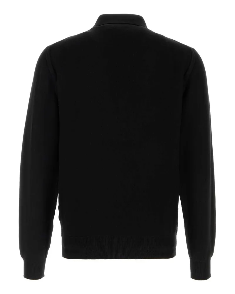 Tom Ford Men's Silk-Cotton Polo Black Button Black