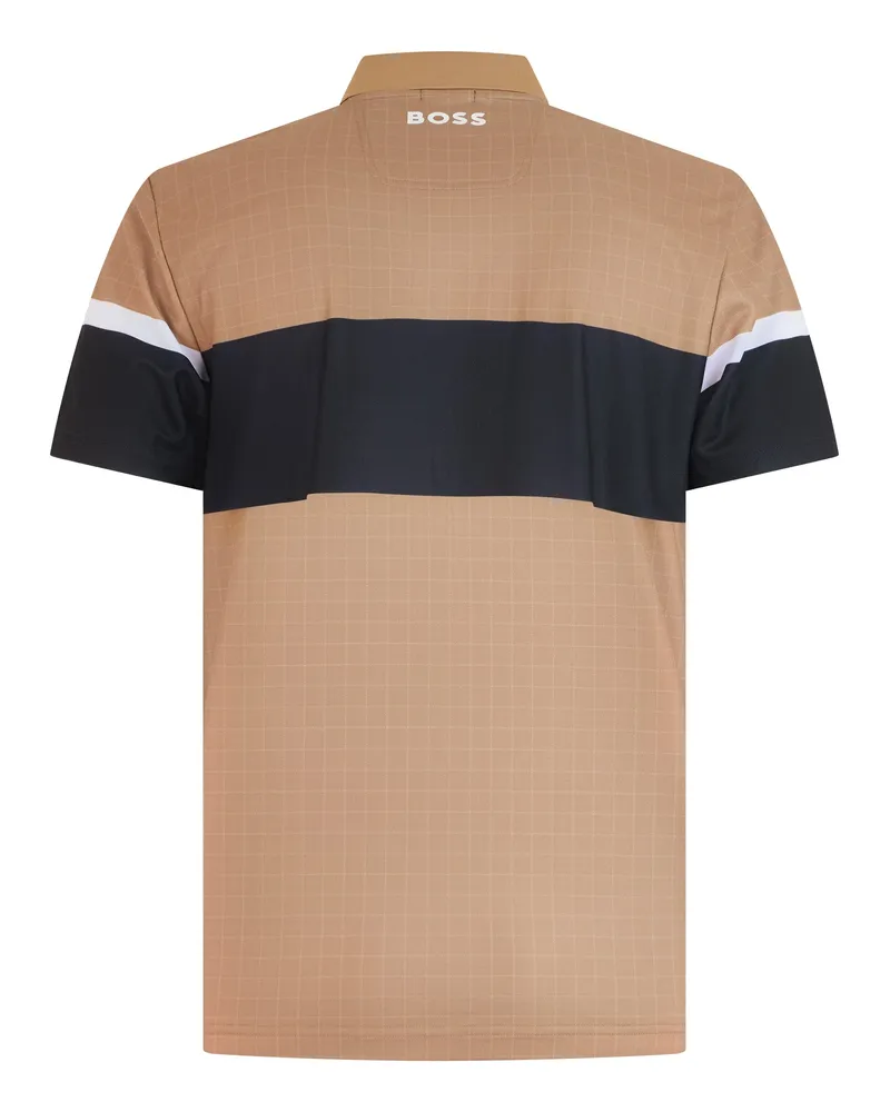 HUGO BOSS Colorblock Technical Fabric Polo Shirt — Beige Beige