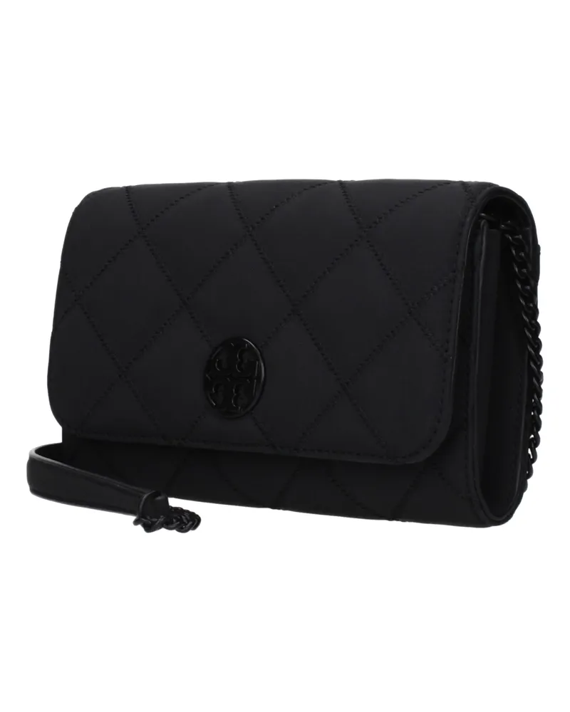 Tory Burch Quilted Leather Clutch — Black Black