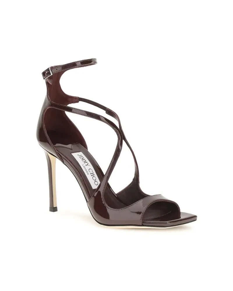 Jimmy Choo Women's Sandal Brown Calf Leather Bos Heels Brown