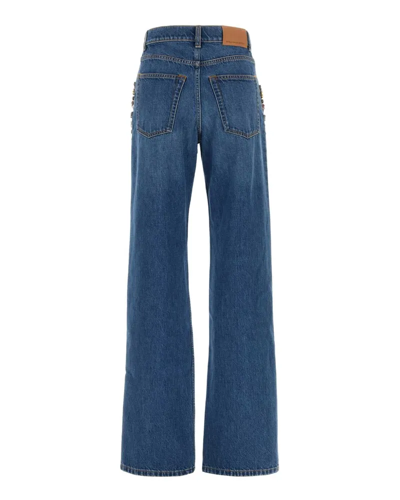 Stella McCartney Crystal Emb Jeans — Blue Blue