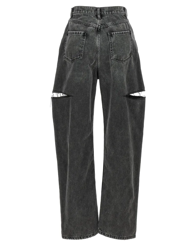 Maison Margiela Women's Black Cotton Straight-Leg Jeans Clothing Black