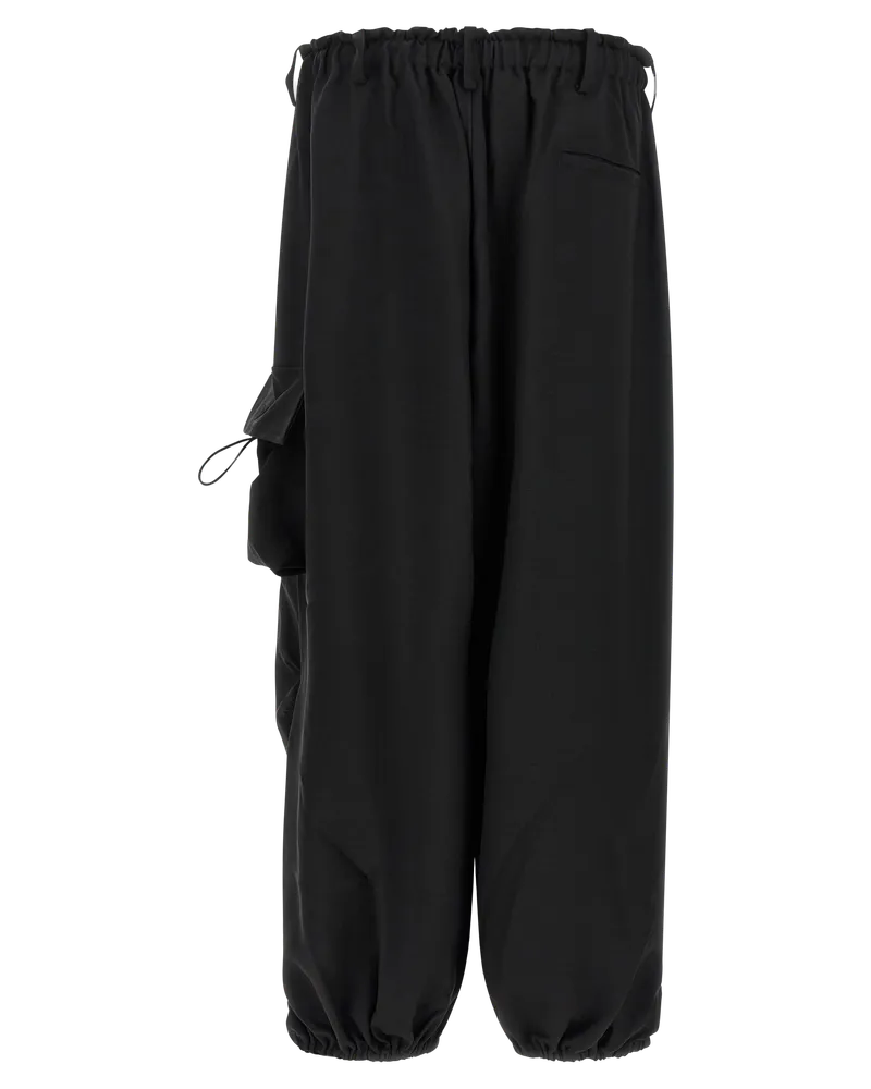 Y-3 Men's Black Polyester Cargo Pants Black