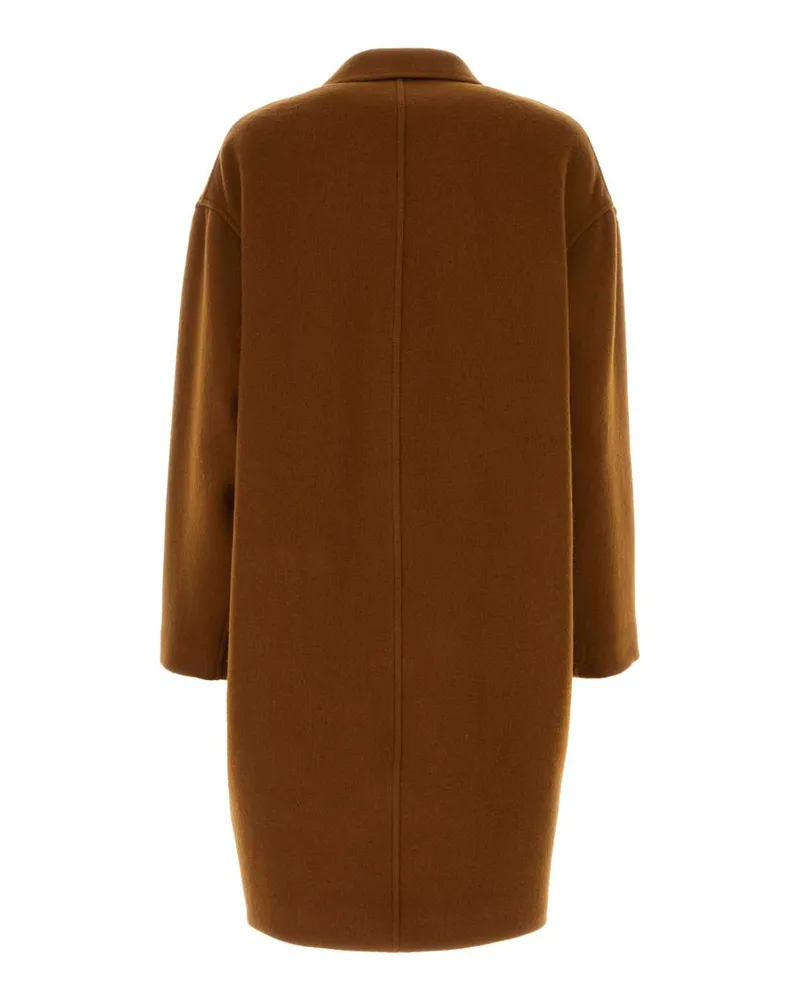 Isabel Marant Ma0030ffb3d03i 50bw Brown Exterior: Wool Cashmere Silk Cappotti Coat Brown