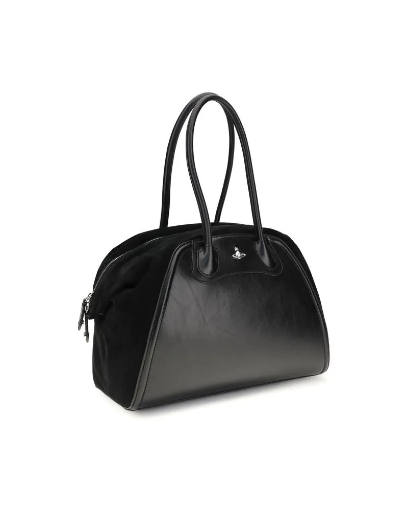 Vivienne Westwood Women's Black Calf Leather Bos Taurus Shoulder Bag Black