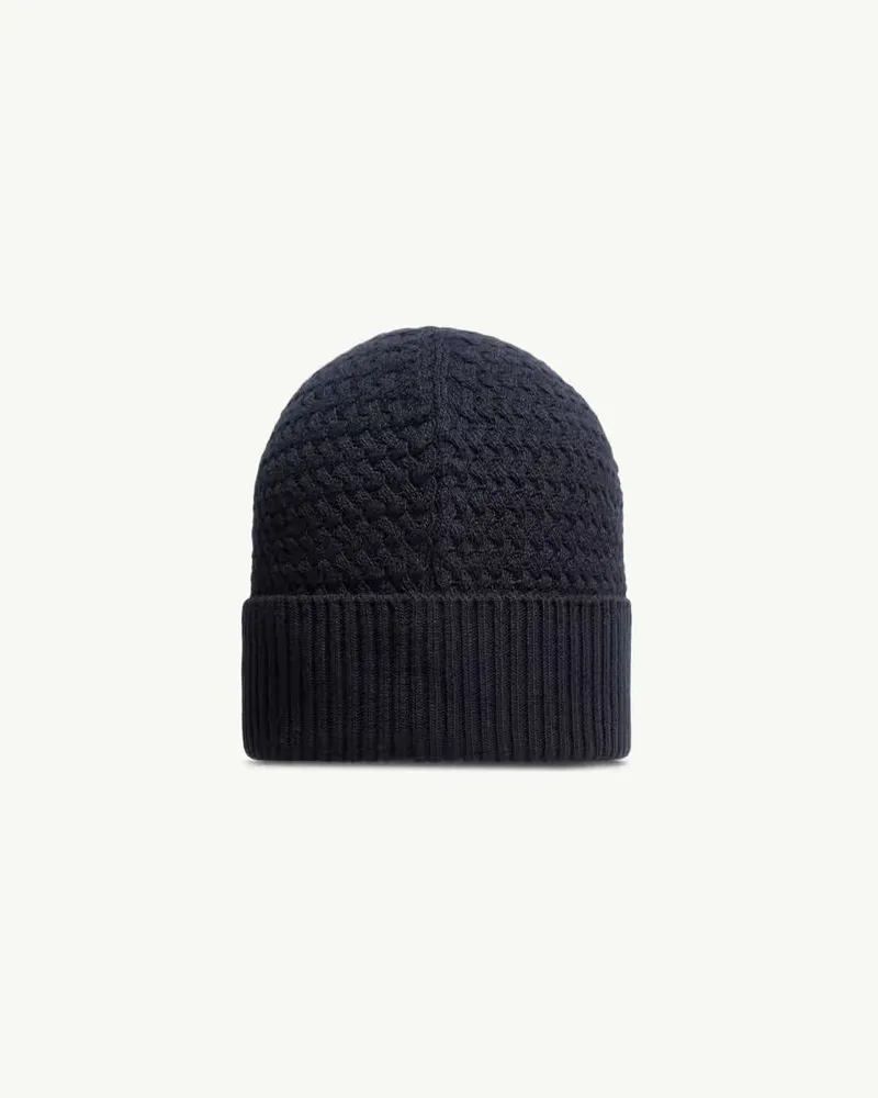 Moncler L20913B00026M4281742 Cable-Knit Beanie — Navy Navy