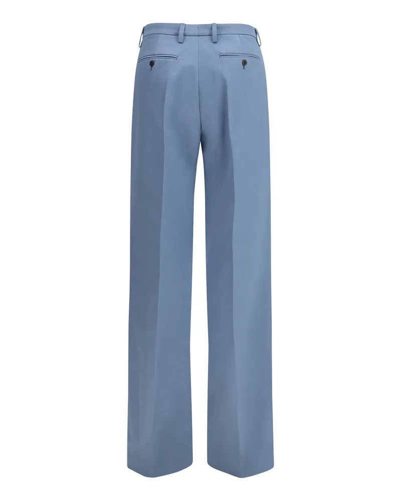 Prada Women's Cotton Chino Pants Avio Trousers Blue