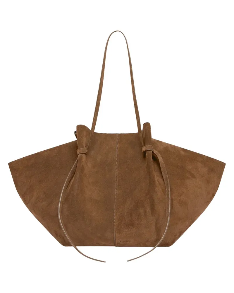 YUZEFI Women's Shoulder Bag Mochi Brown Leather Brown