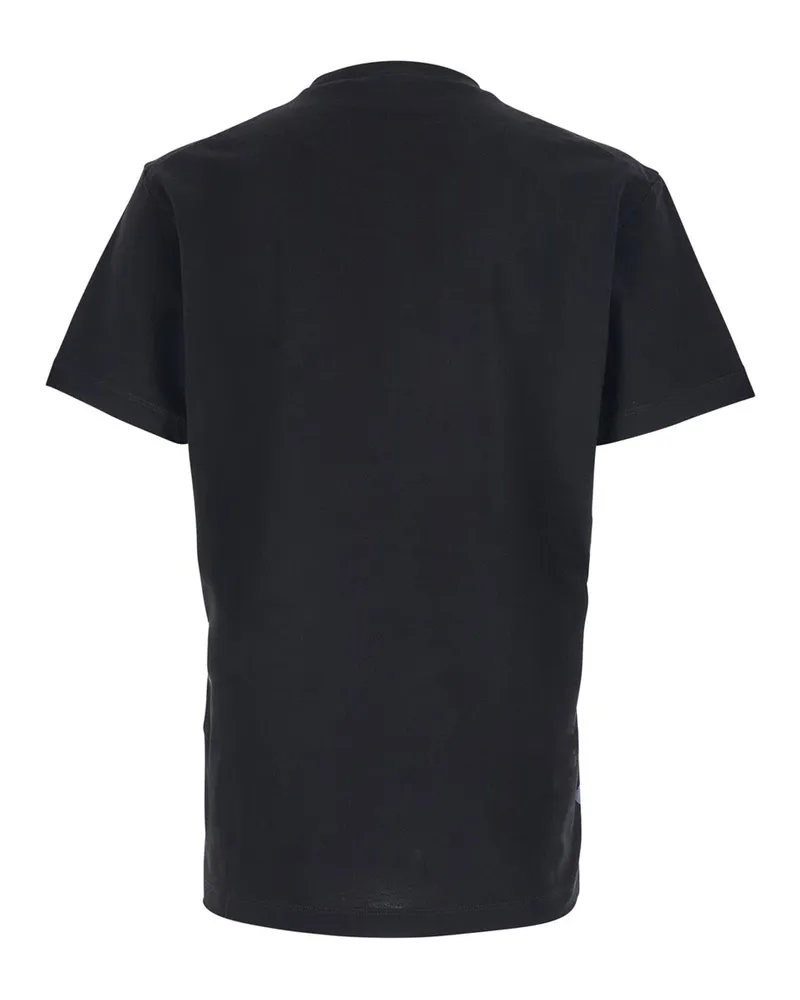 Dsquared2 Men's Black Crewneck T-Shirt With Patch Logo Cotton T-Shirts And Polos Black