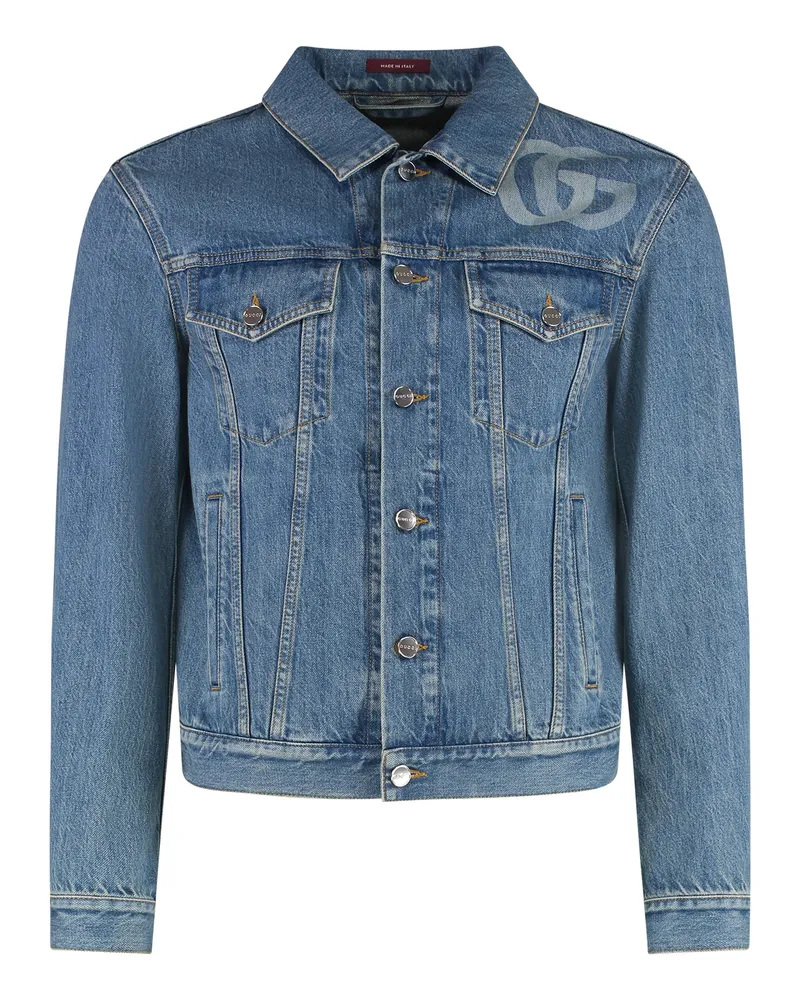 Gucci Men's Denim Jacket Cotton Blue