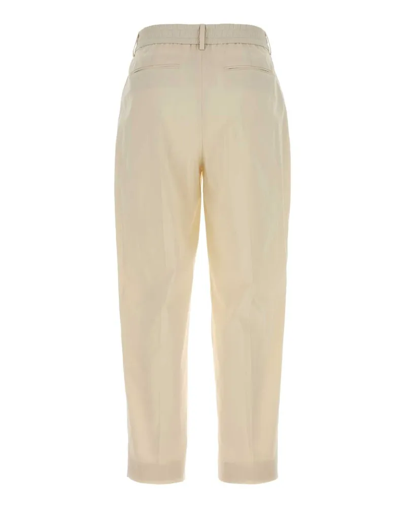 PT TORINO Women's Ivory Stretch Cotton Blend Daisy Pant Bianco Pantaloni White
