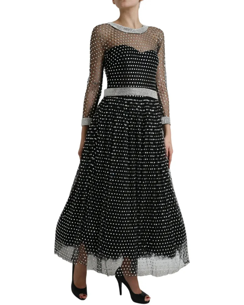 Dolce & Gabbana Women's Crystal-Embellished Nylon Dress Black Black
