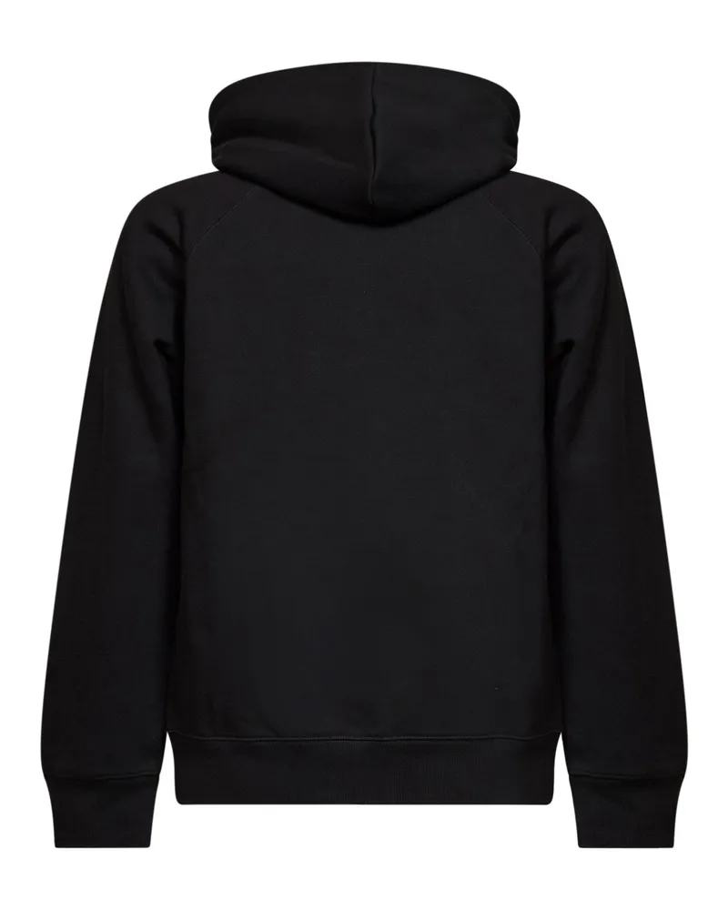 Carhartt WIP Men's Zip-Up Hoodie Black Cotton Sweatshirts Sweater Black