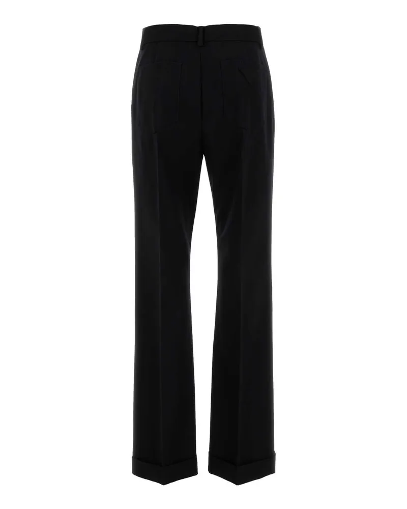 Prada Women's Black Gabardine Pant Nero Exterior: Wool Pantaloni Black