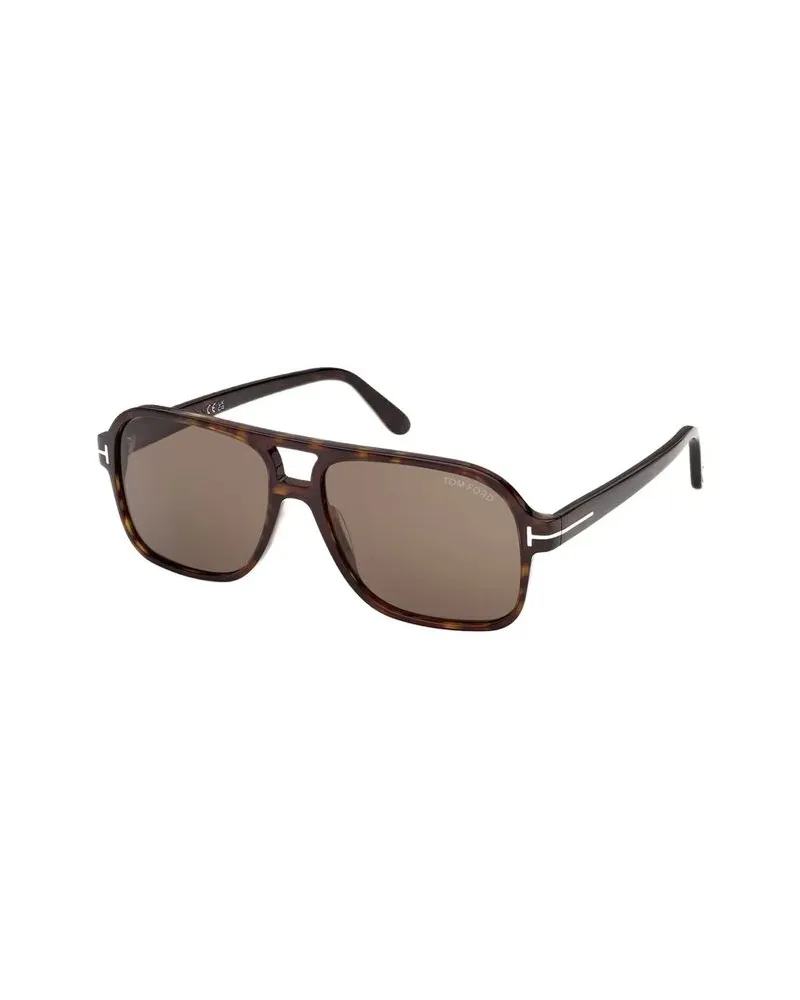 Tom Ford FT1406 Tortoiseshell Aviator Sunglasses — Brown Brown