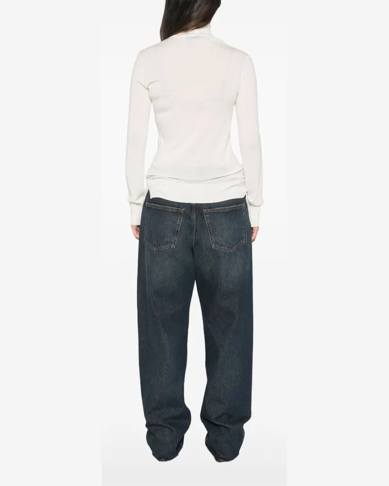 Ermanno Scervino Lace-Panel Wool Turtleneck Sweater — Ivory Ivory