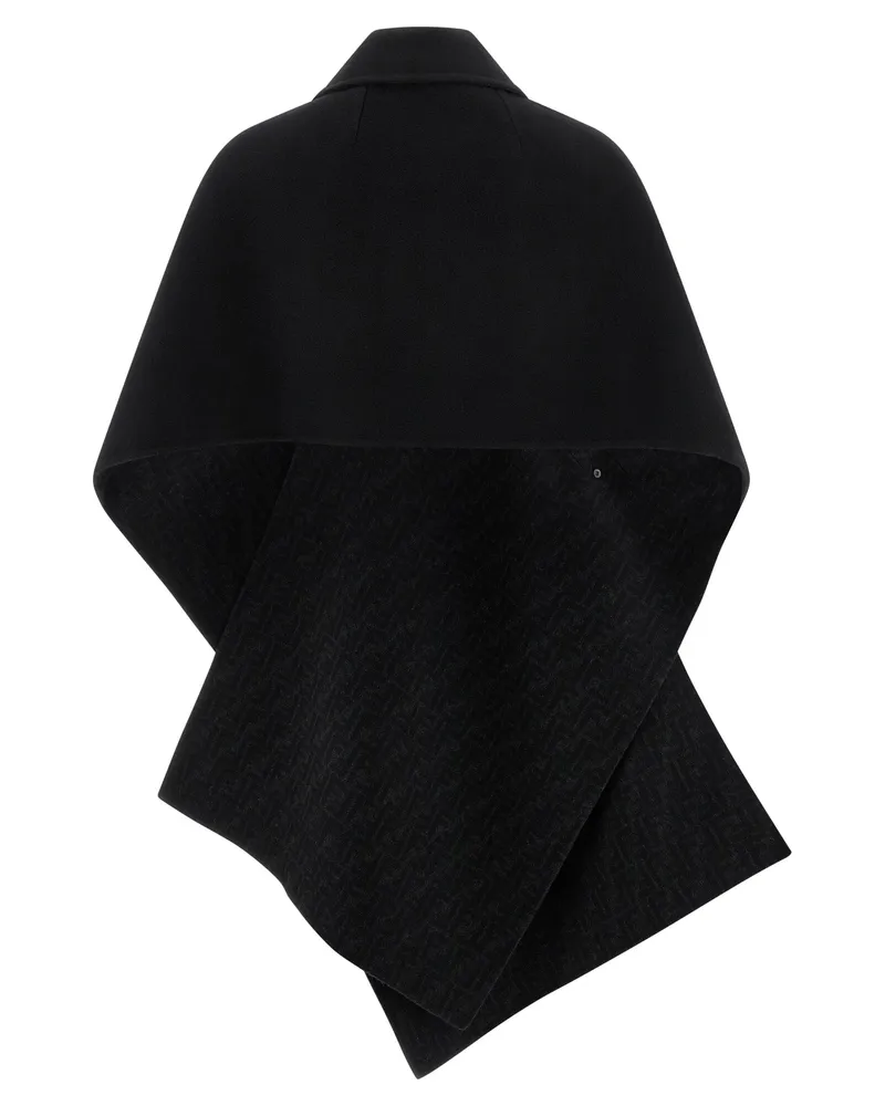 Fendi Women's Black Virgin Wool Coat Clothing Black