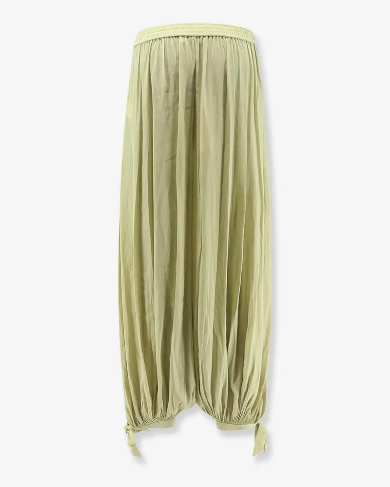 Chloé Women's Harem Trousers With Knot Detail, Green Polyester Green