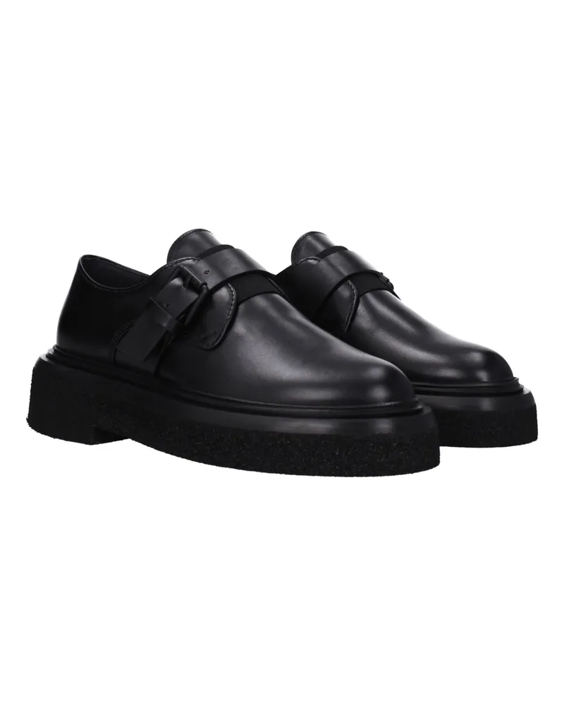 Max Mara Women's Black Leather Oxfords And Derbies Shoe Black