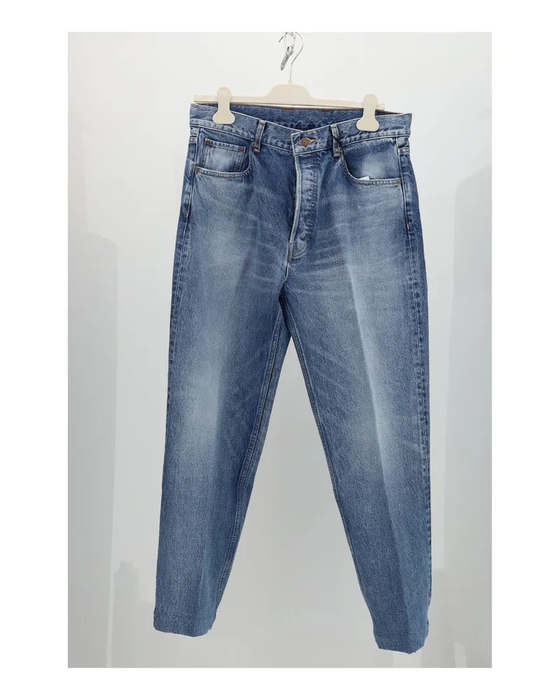 Celine Men's Boyfriend Jeans Vivienne Glass Cotton Blue