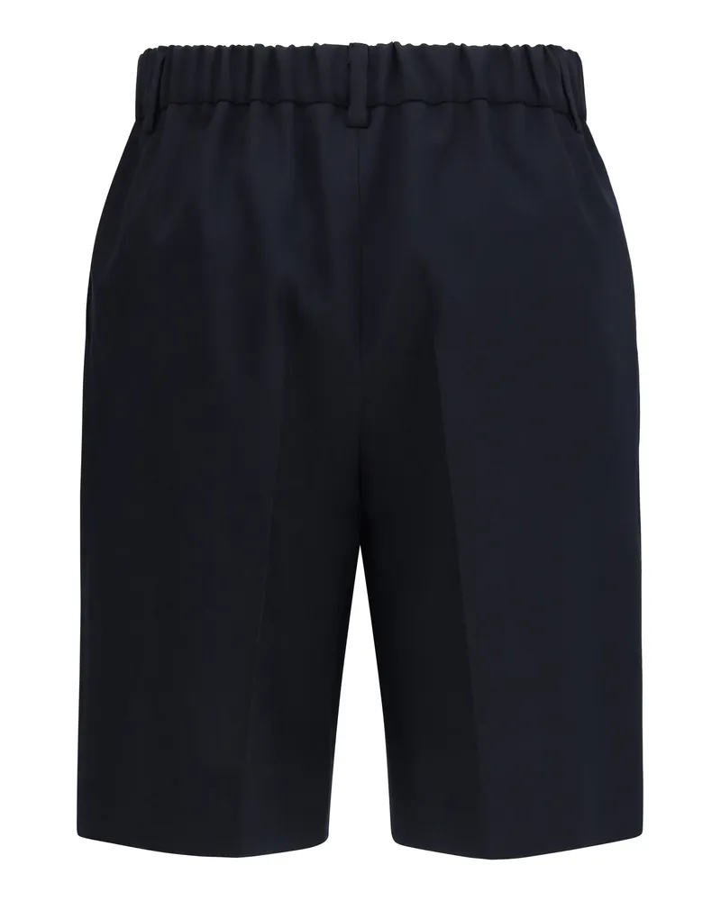 Gucci Women's Wool Shorts Blue-Red Cotton Bermuda Blue/red Navy
