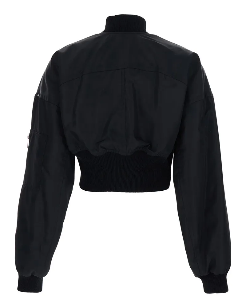SPORTMAX Women's Crop Jacket Black Tech Fabric Polyamide Coat Black
