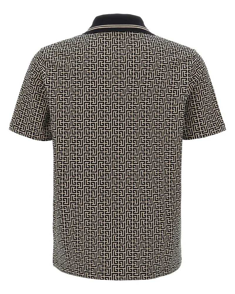 Balmain Men's Bicolor Cotton Polo Shirt Bicolor