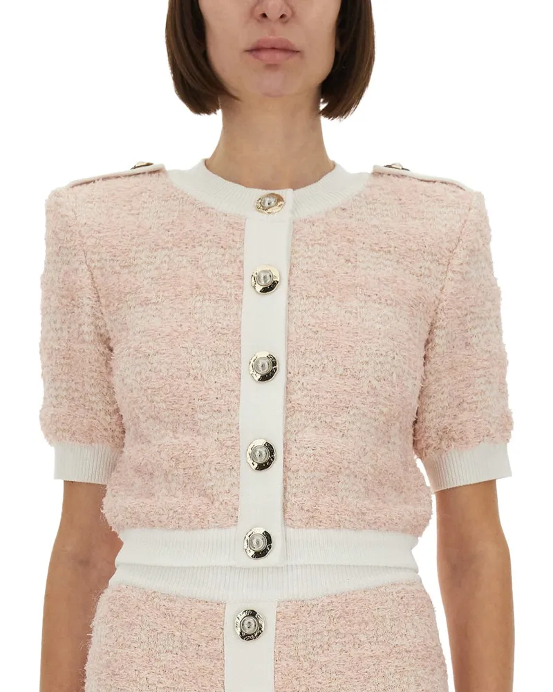 Balmain Tweed Cardigan — Pink Pink
