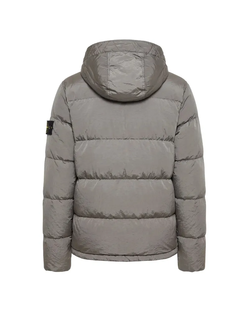 Stone Island Quilted Padded Hood Down Jacket — Gray Gray