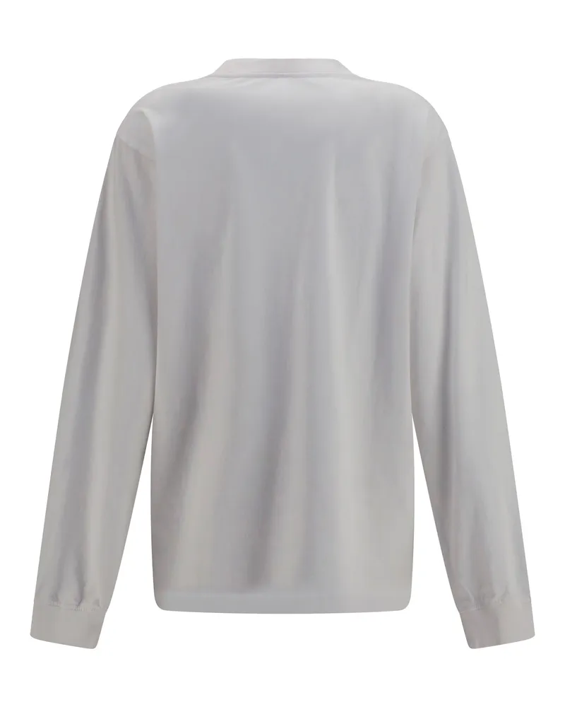 Alexander Wang Women's Long-Sleeve Logo T-Shirt White Cotton T-Shirts And Polos White
