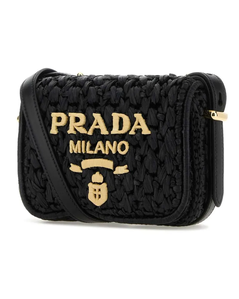 Prada Women's Black Raffia Crossbody Bag Neroc Borse A Tracolla Black