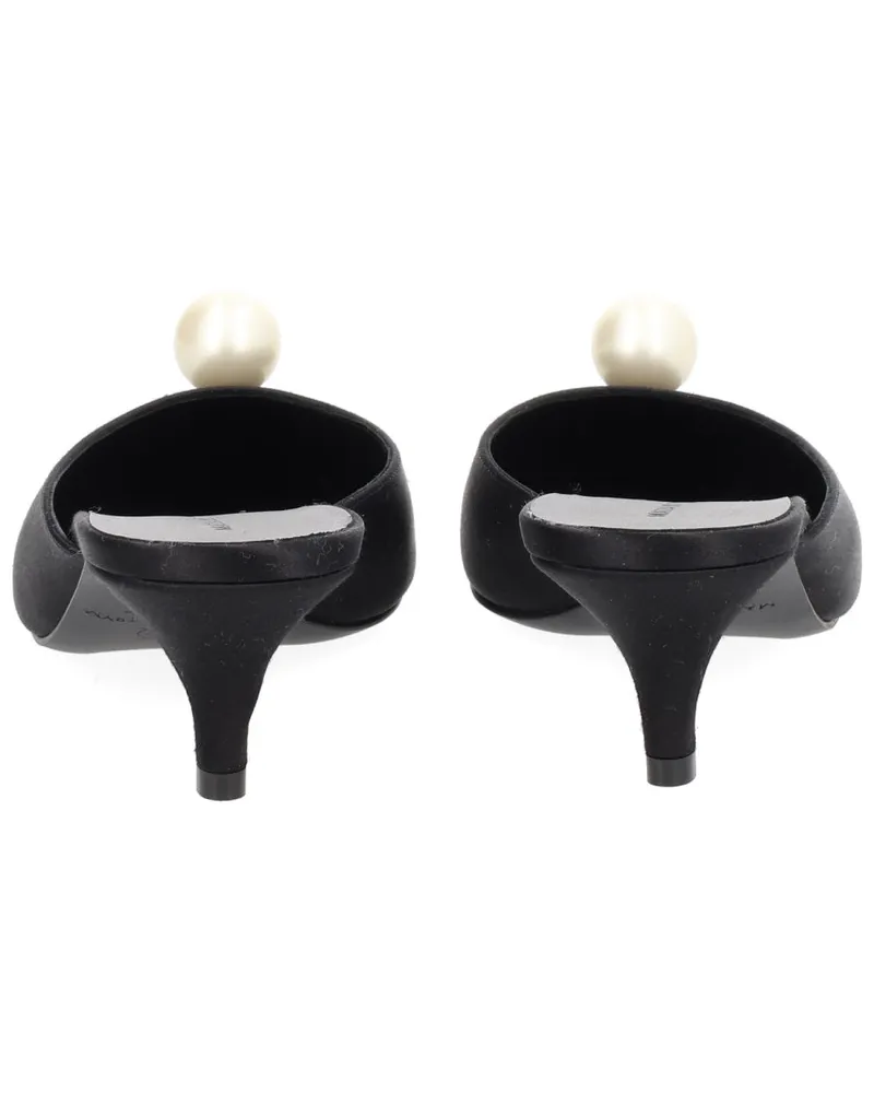 Magda Butrym Silk Pearl-Embellished Mule — Black Black