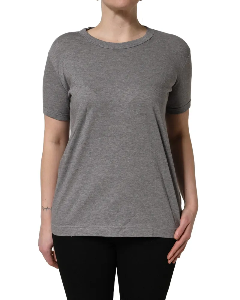 Dolce & Gabbana Cotton Crew Neck T-Shirt — Gray Gray