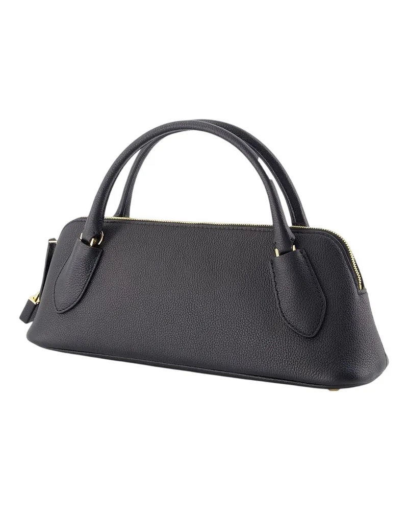 Tory Burch Leather Top Handle Bag — Black Black