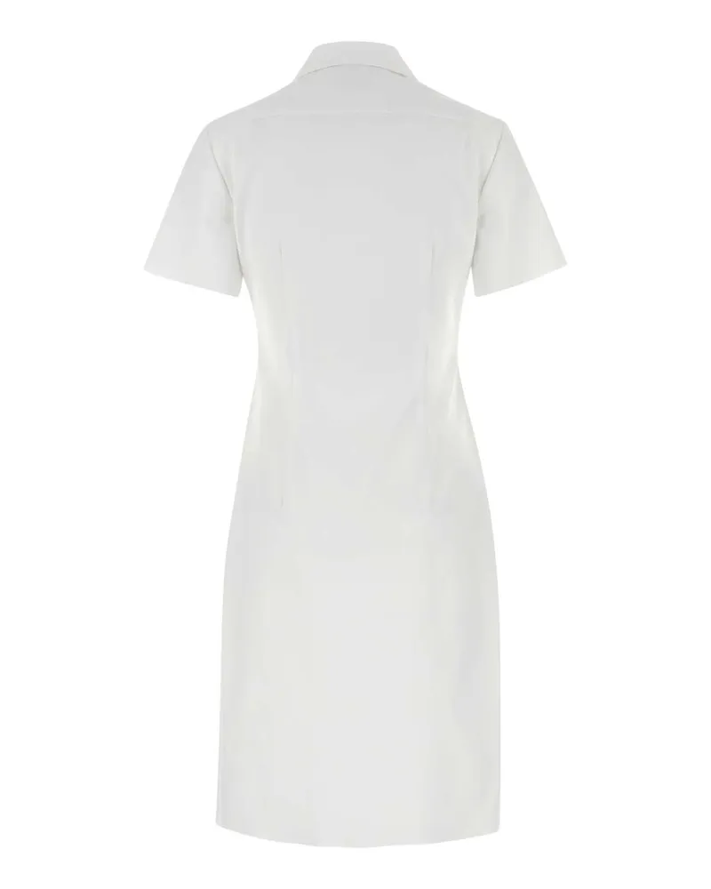 Miu Miu Women's White Poplin Shirt Dress Bianco Co-Trochus Niloticus Abiti White