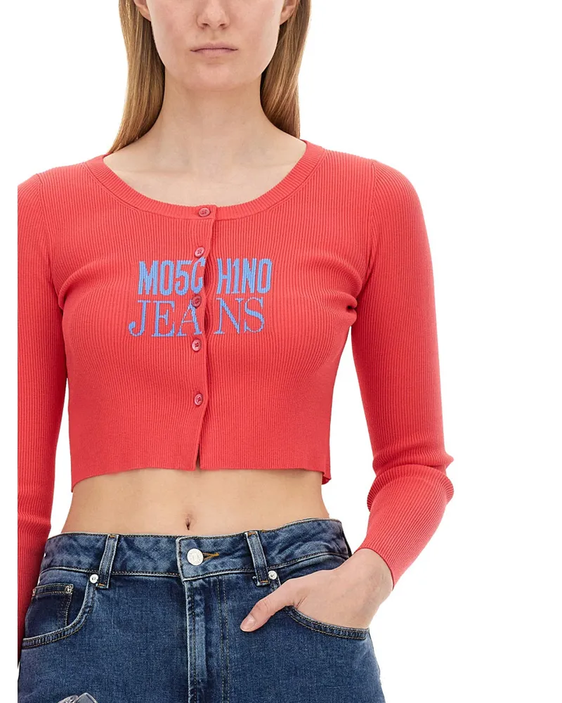 Moschino Cropped Viscose Cardigan — White White