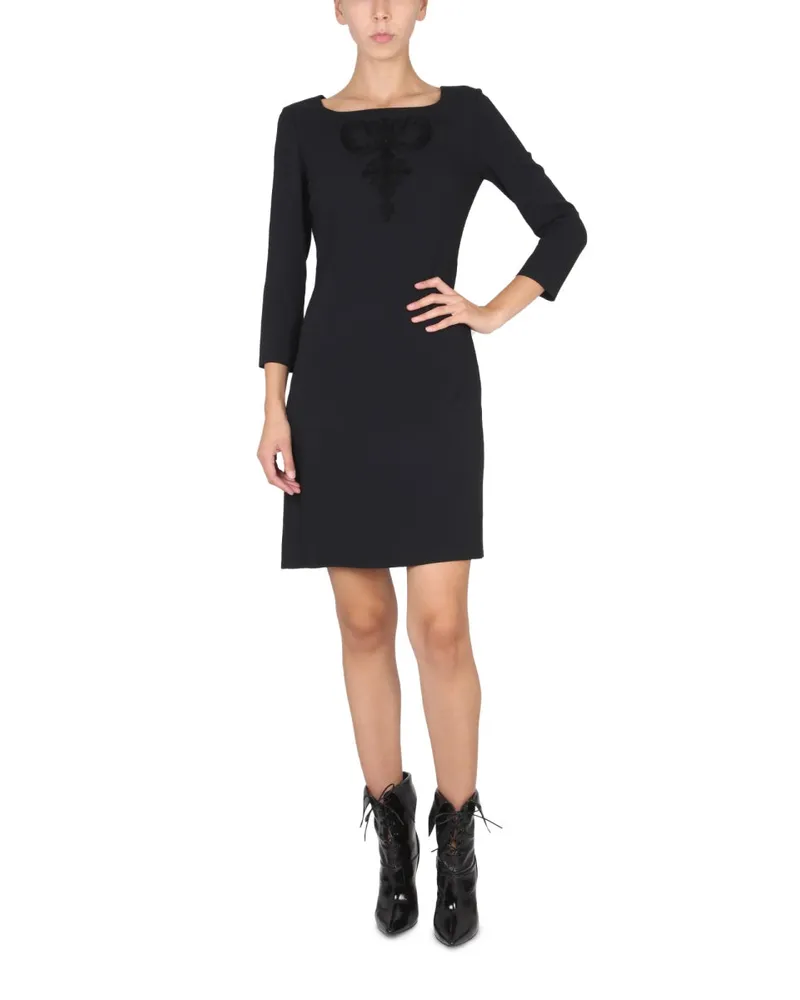 Moschino Cady with Concealed Back Zipper Dress — Black Black