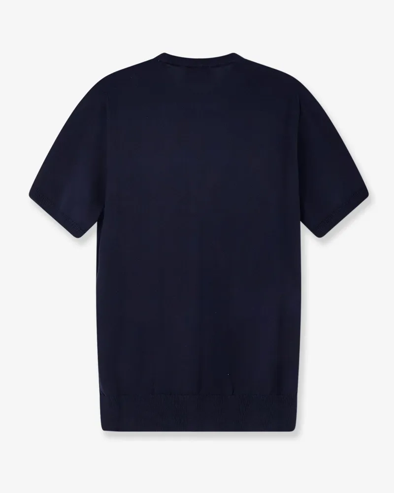 Alpha Studio Men's Cotton Crewneck Sweater Blue Navy