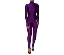 Nylon Turtleneck Bodycon Bodysuit — Purple