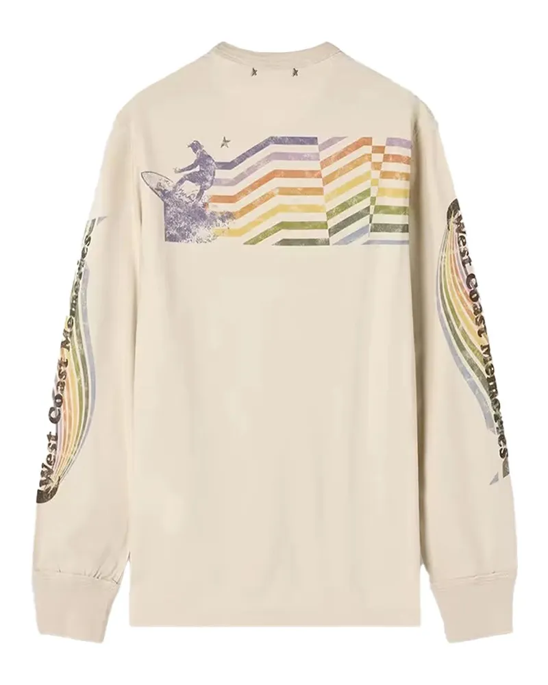 Golden Goose Multicolor Logo Print T-Shirt — White White