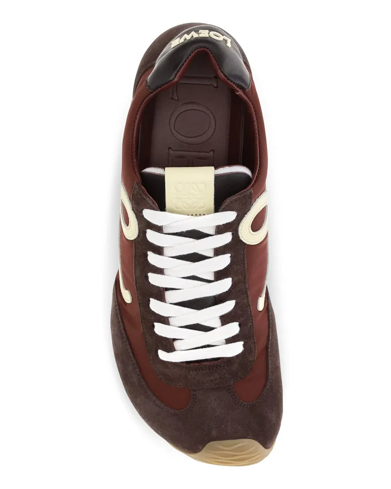Loewe Men's Sneakers Ballet Runner 2.0 Copper Red Red-Vanilla-Aubergine Upper Nylon Trainers Red/vanilla/aubergine Red