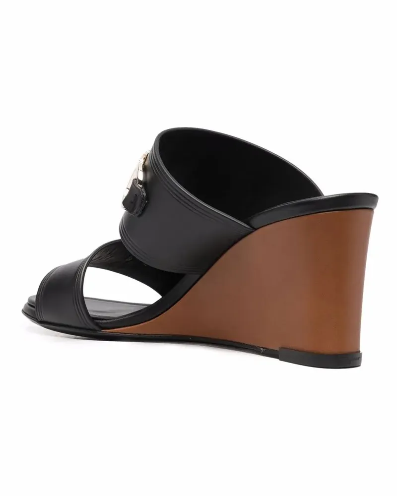Ferragamo Women's Horsebit-Detail Open Toe Sandals Black Black
