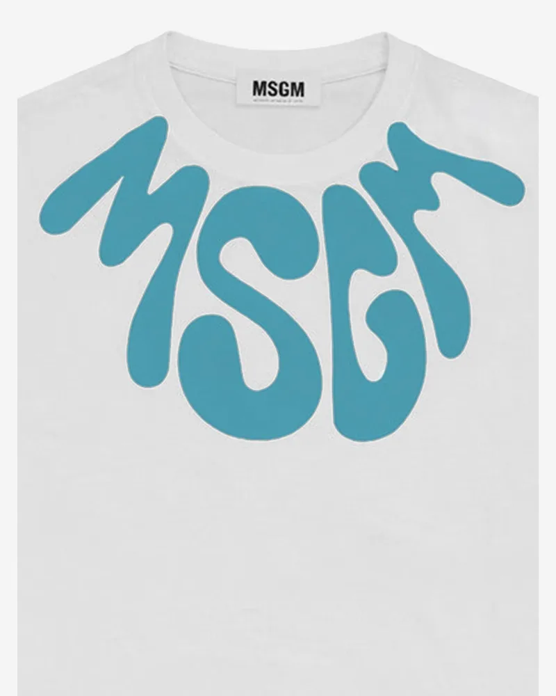 MSGM Logo-Print Cotton T-Shirt — White White