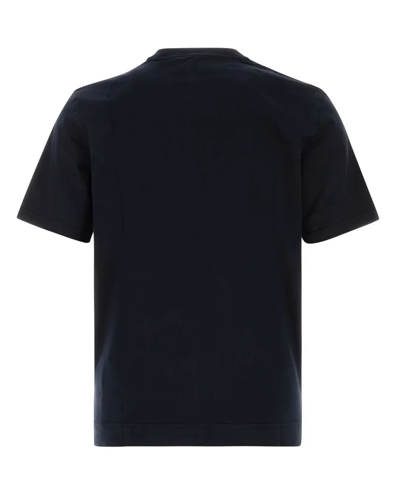 Fedeli Men's Navy Blue Cotton T-Shirt Blu Exterior Navy