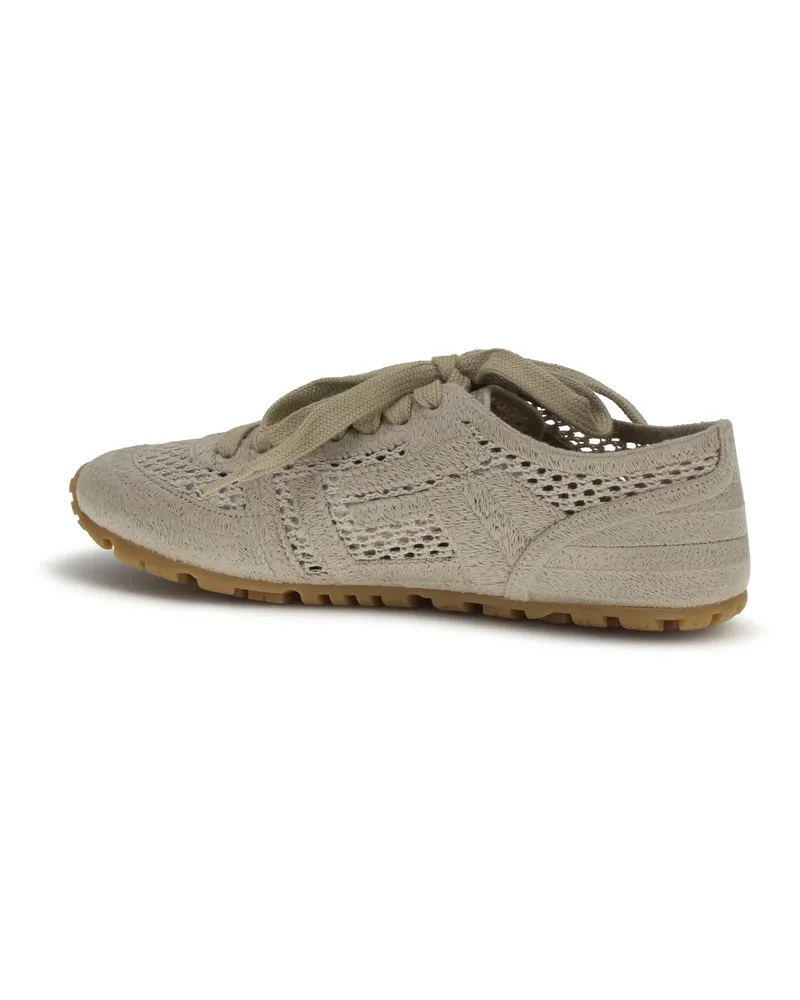 Balmain Women's Sneakers Racer 45 Beige Macramé Upper: Cotton Trainers Beige